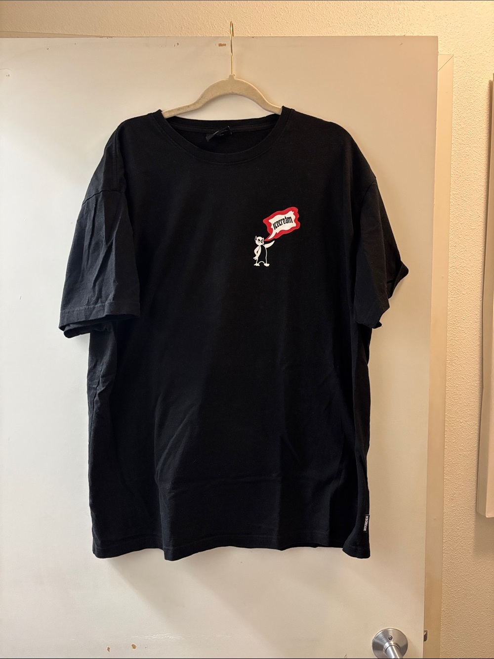Icecream Black Short Sleeve Tee with Red Logo Accent
